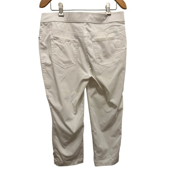 Chicos Women's Capri Pants Size 0 White Stretch Cotton Blend Slim Fit Casual - Picture 3 of 5